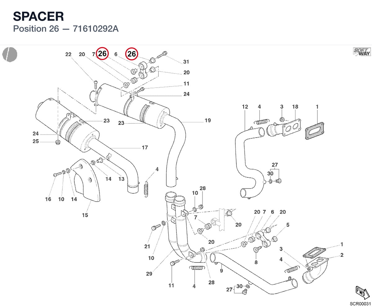 SPACER 71610292A diagram position