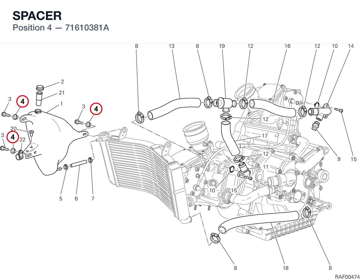 SPACER 71610381A diagram position
