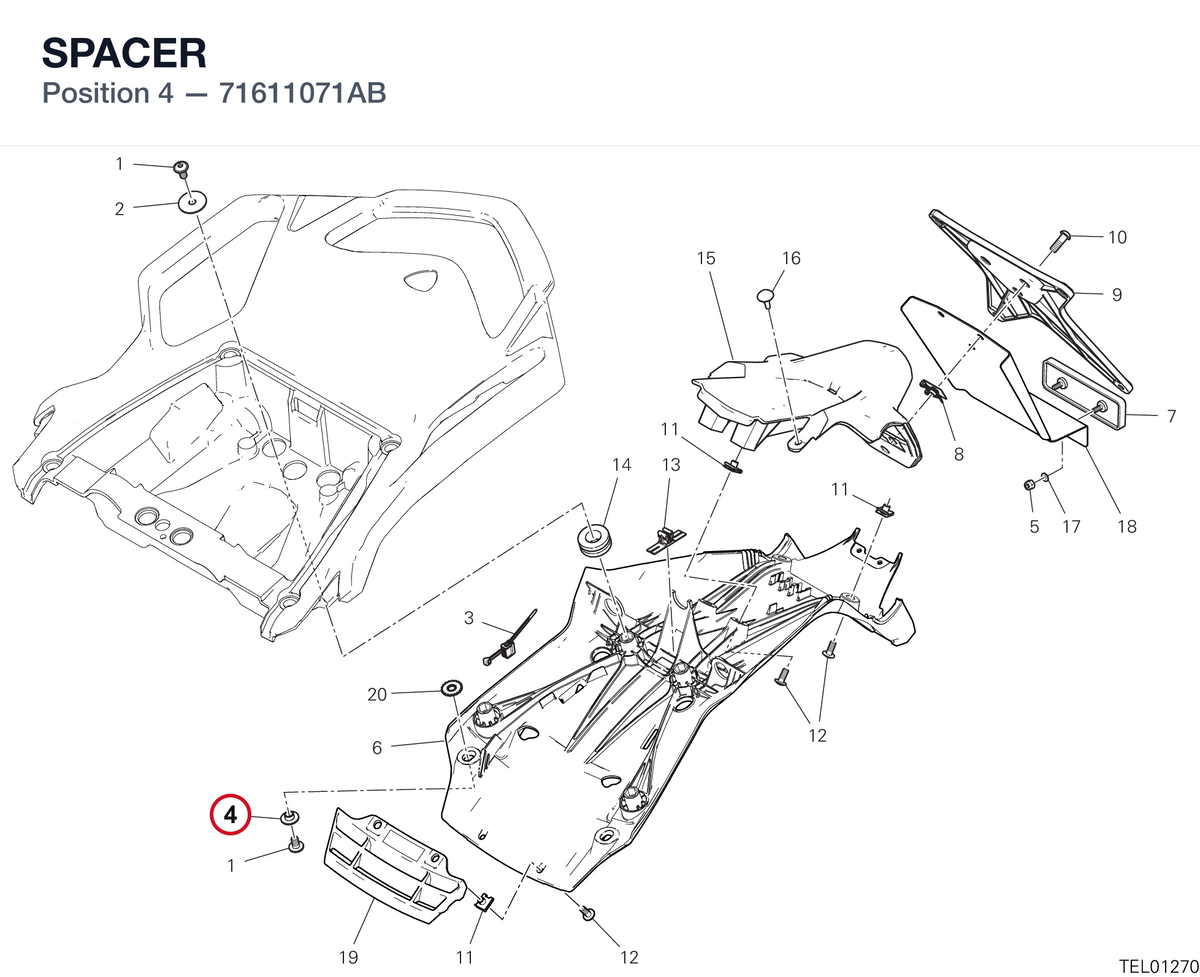 SPACER 71611071AB diagram position