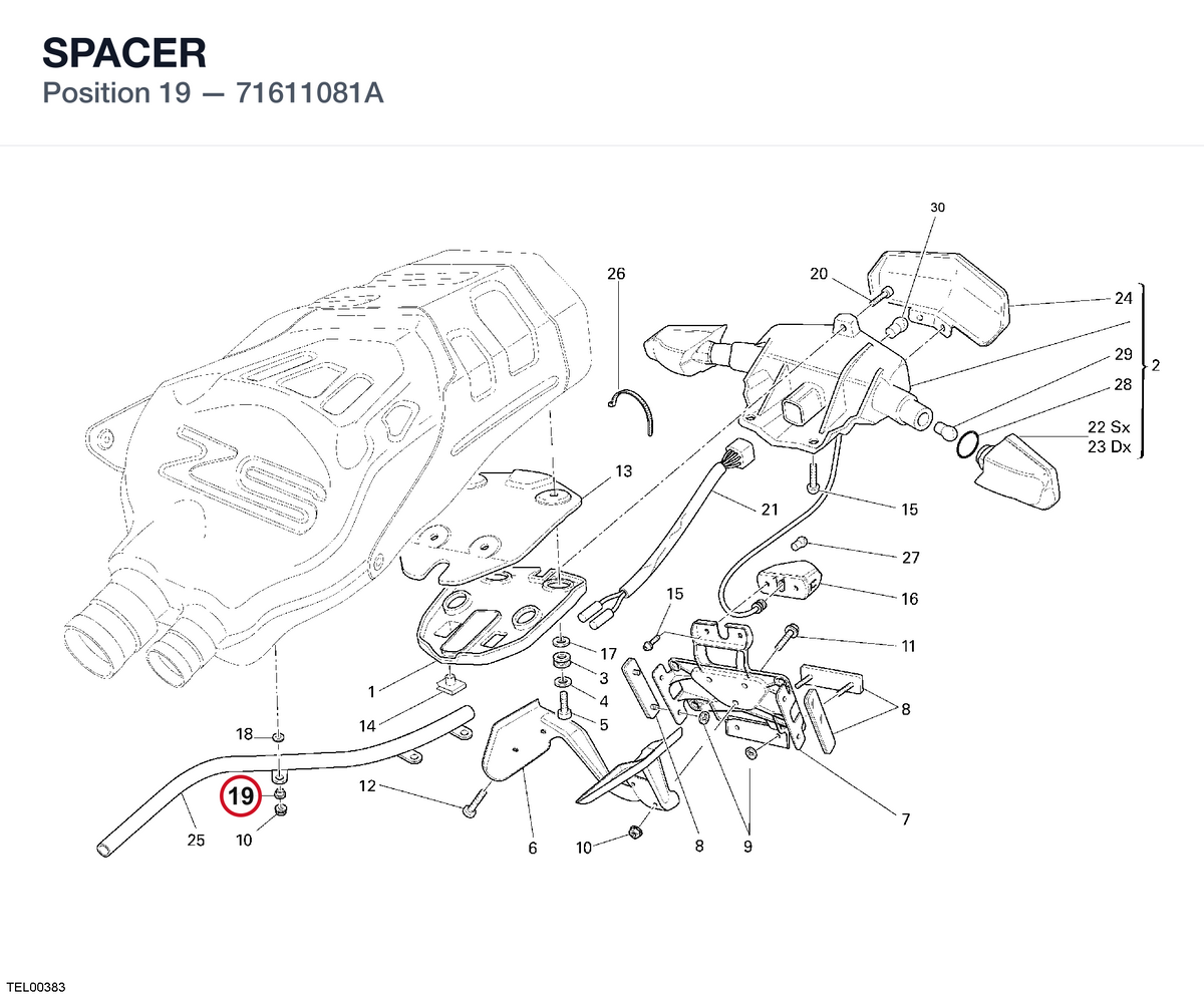 SPACER 71611081A diagram position