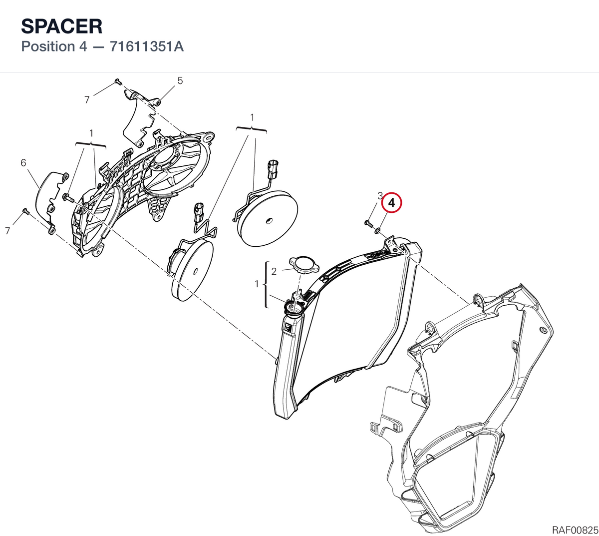 SPACER 71611351A diagram position