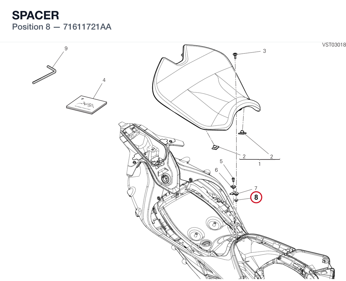 SPACER 71611721AA diagram position