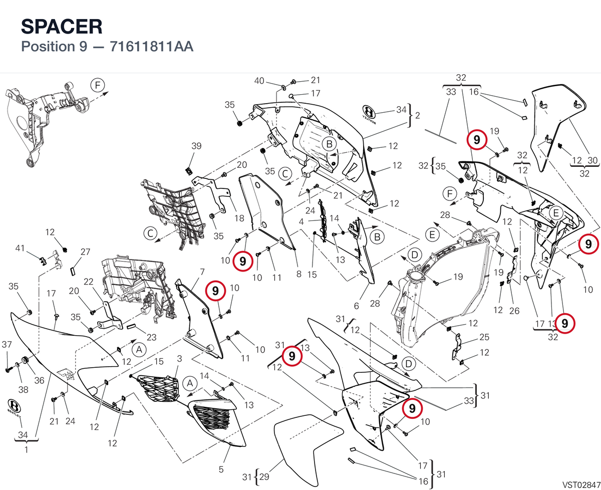 SPACER 71611811AA diagram position