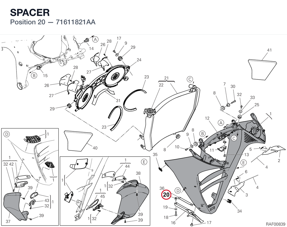 SPACER 71611821AA diagram position