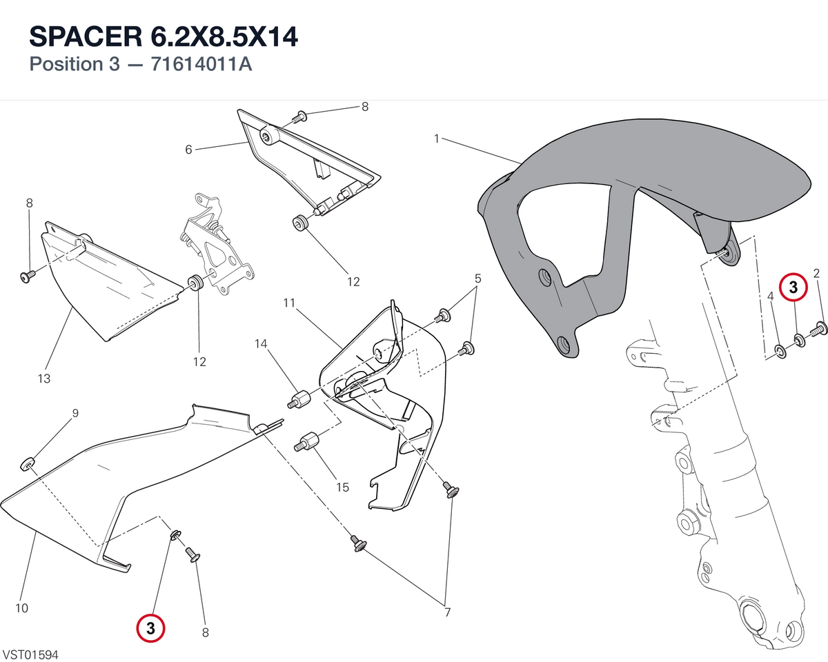 SPACER 6.2X8.5X14 71614011A diagram position