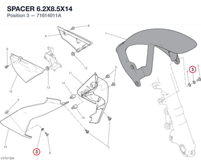 SPACER 6.2X8.5X14 71614011A diagram position