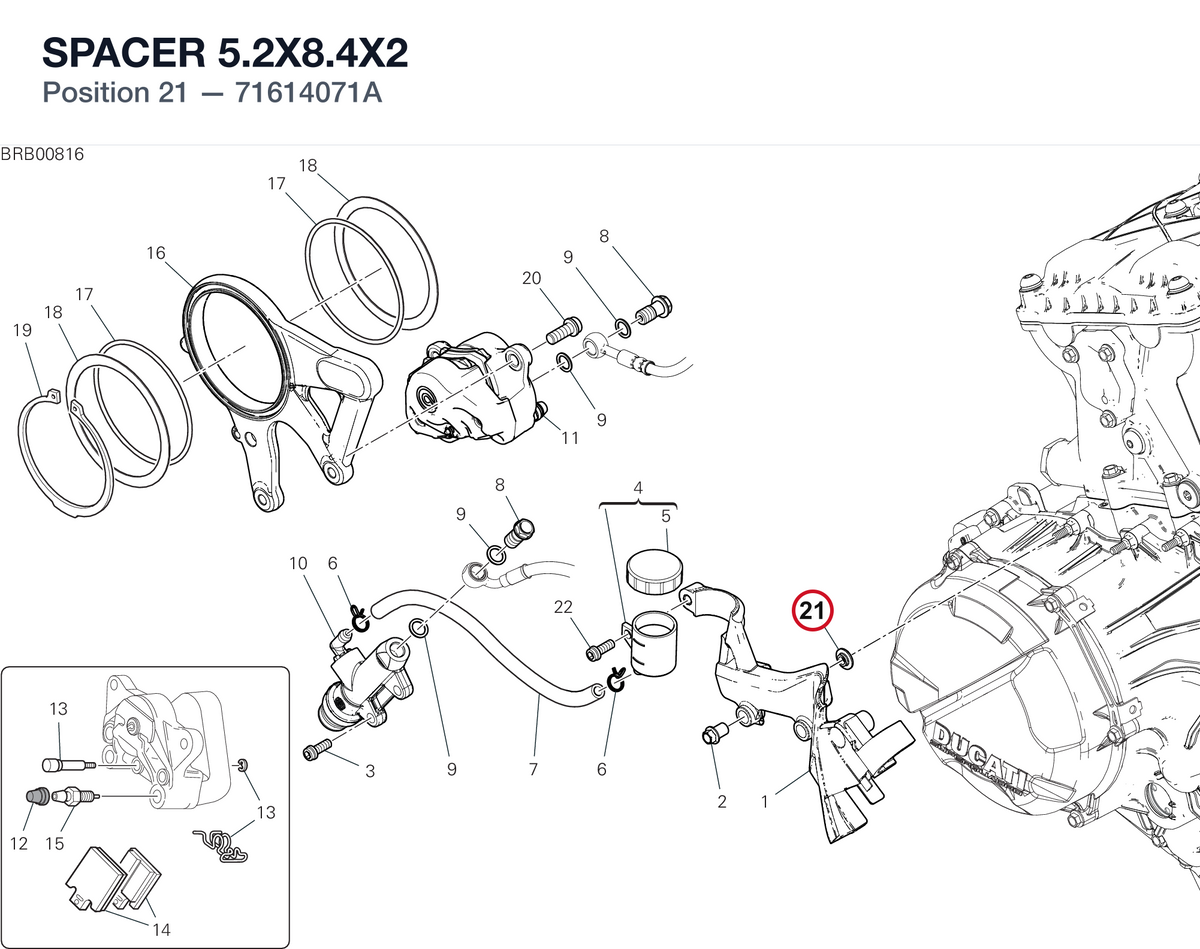 SPACER 5.2X8.4X2 71614071A diagram position