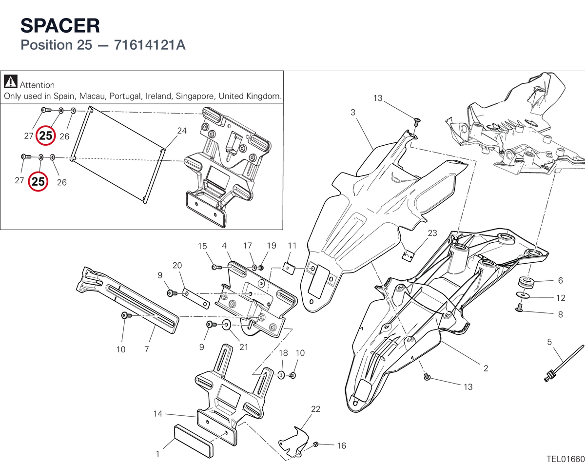 SPACER 71614121A diagram position