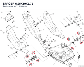 SPACER 6.25X10X5.75 71614141A diagram position