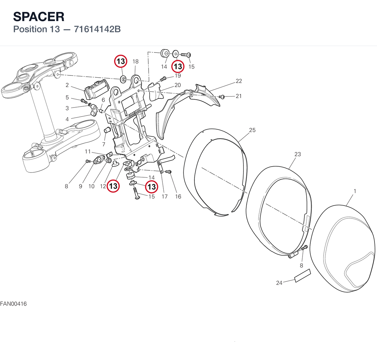 SPACER 71614142B diagram position