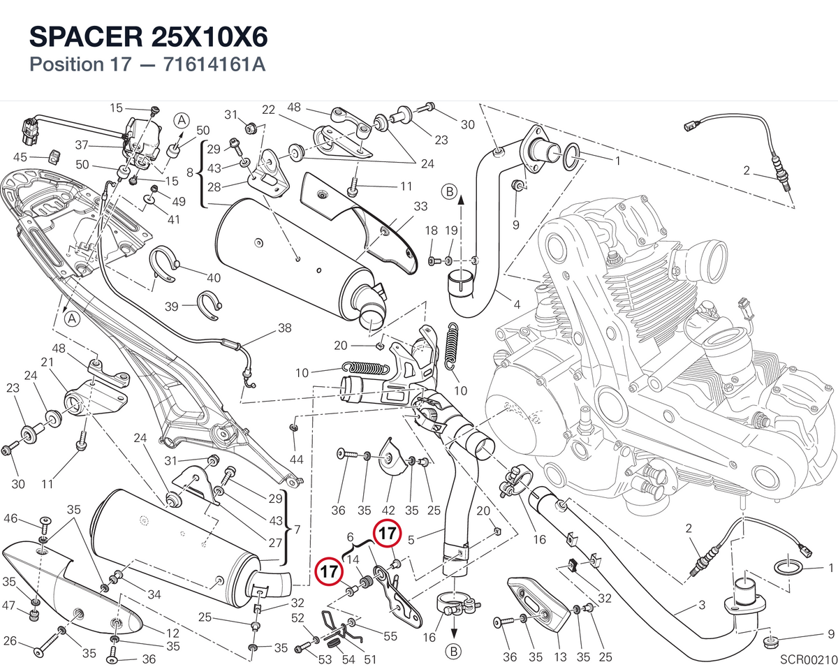 SPACER 25X10X6 71614161A diagram position