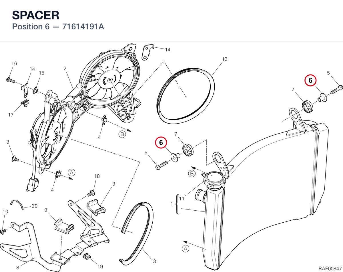 SPACER 71614191A diagram position