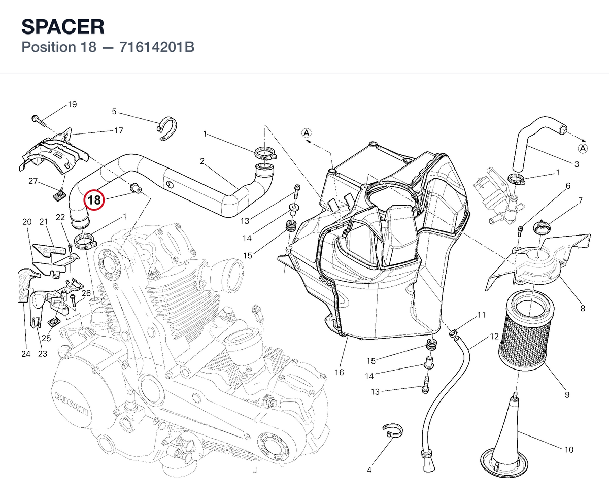 SPACER 71614201B diagram position