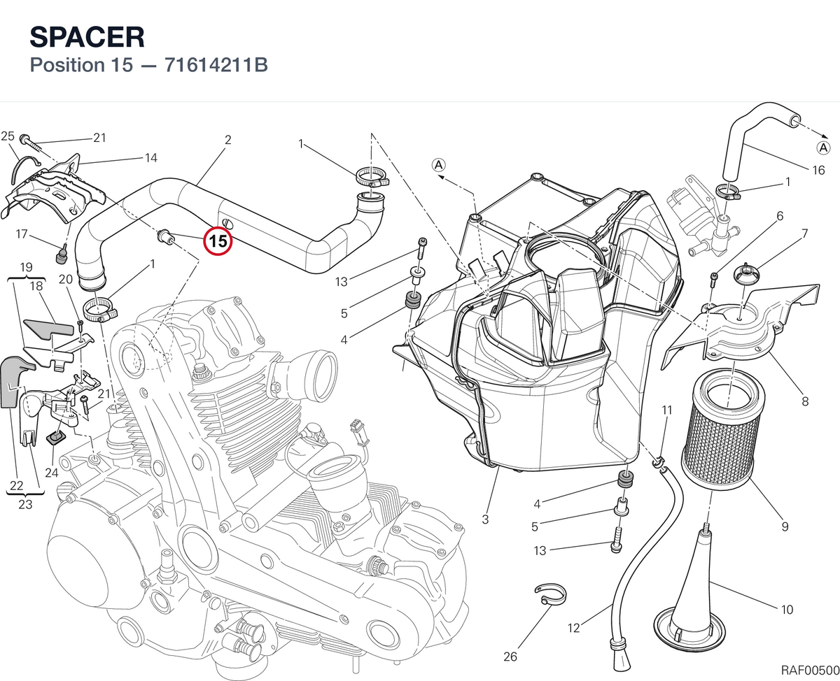 SPACER 71614211B diagram position