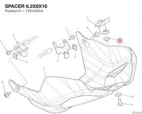 SPACER 6.2X8X16 71614231A diagram position