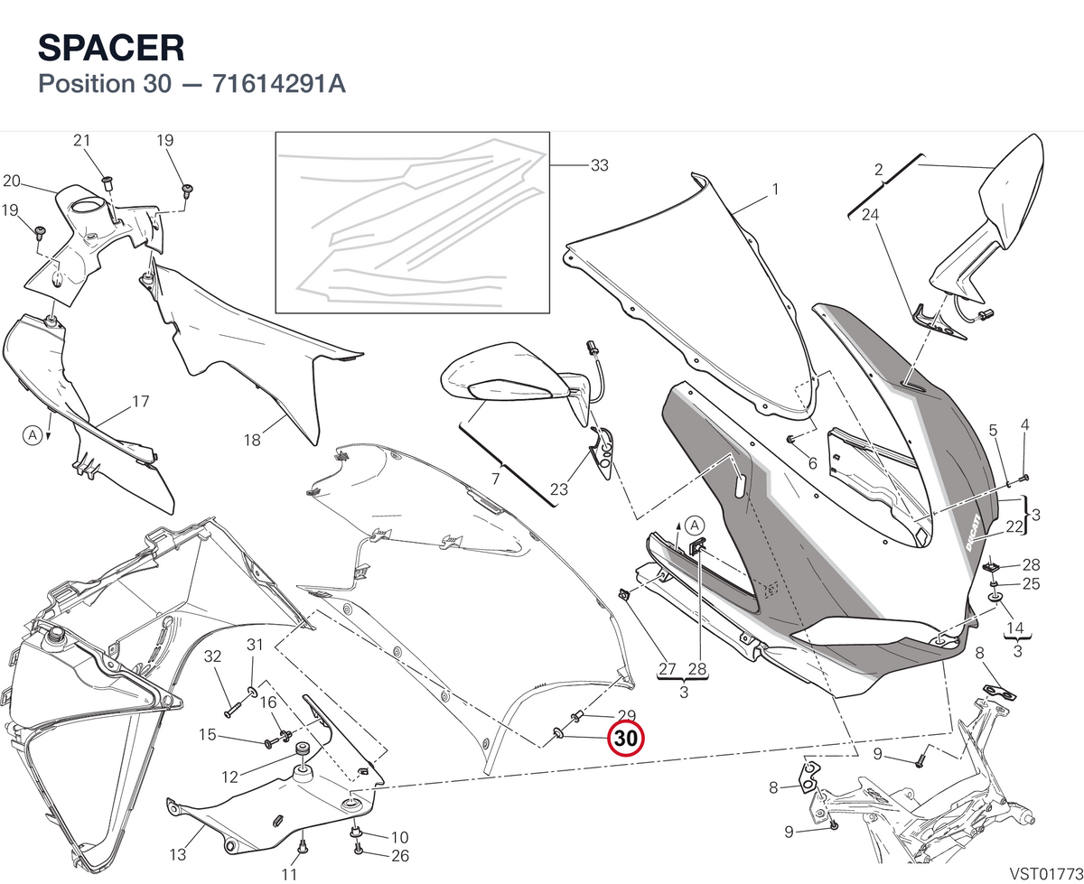 SPACER 71614291A diagram position