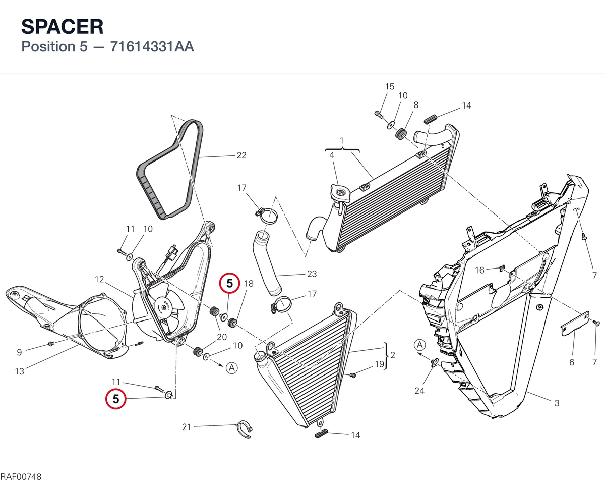 SPACER 71614331AA diagram position