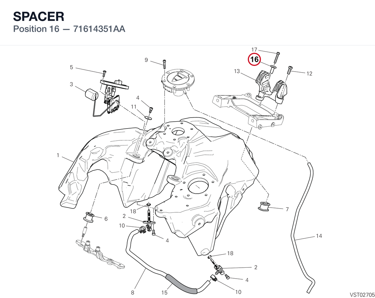 SPACER 71614351AA diagram position