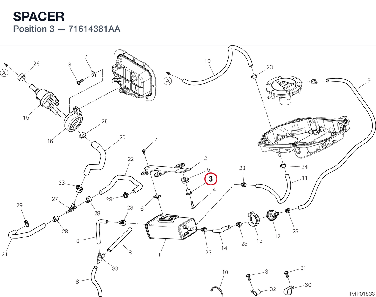 SPACER 71614381AA diagram position
