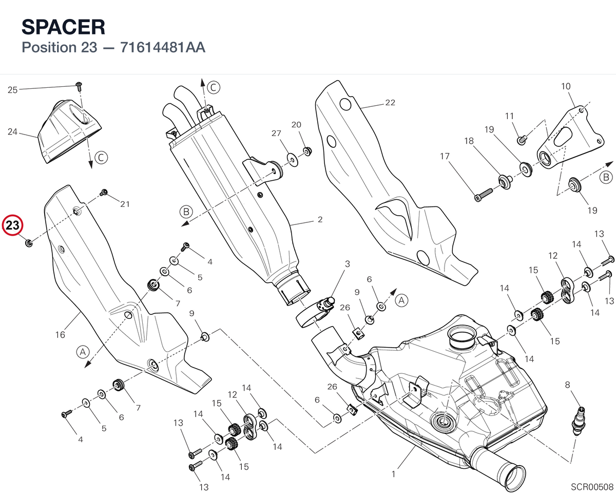SPACER 71614481AA diagram position