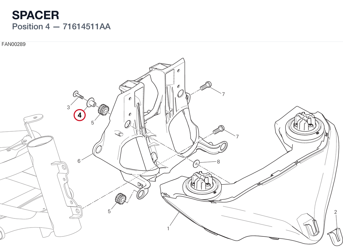 SPACER 71614511AA diagram position