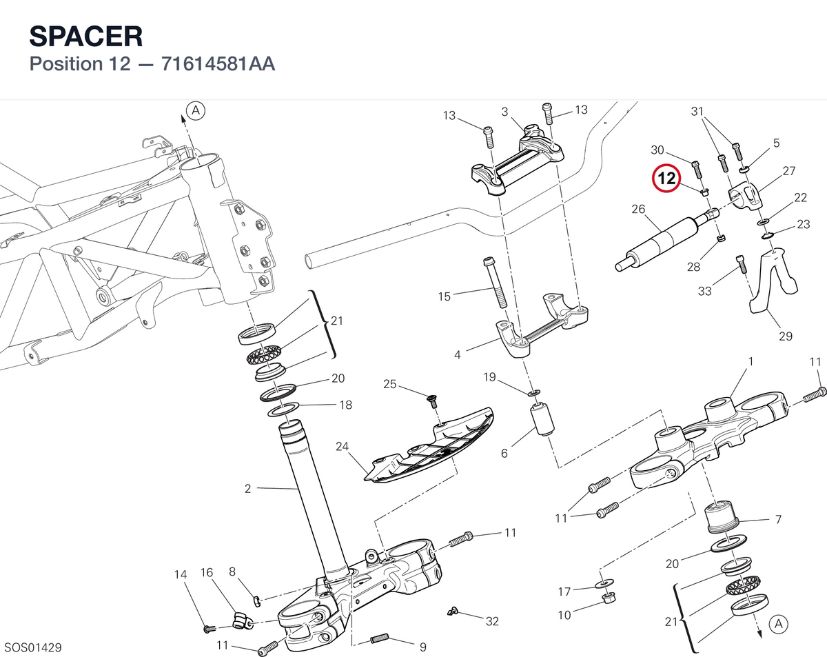 SPACER 71614581AA diagram position