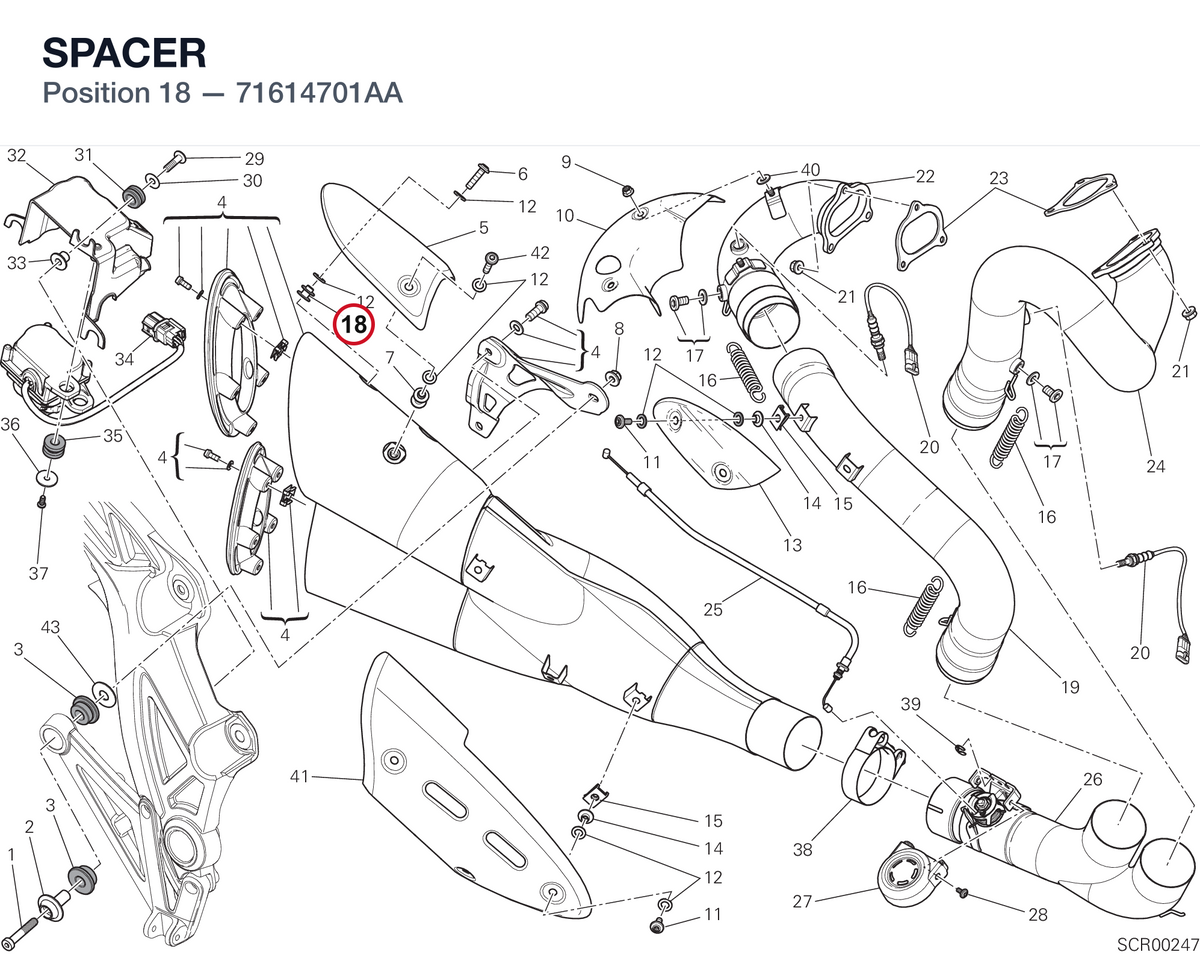 SPACER 71614701AA diagram position