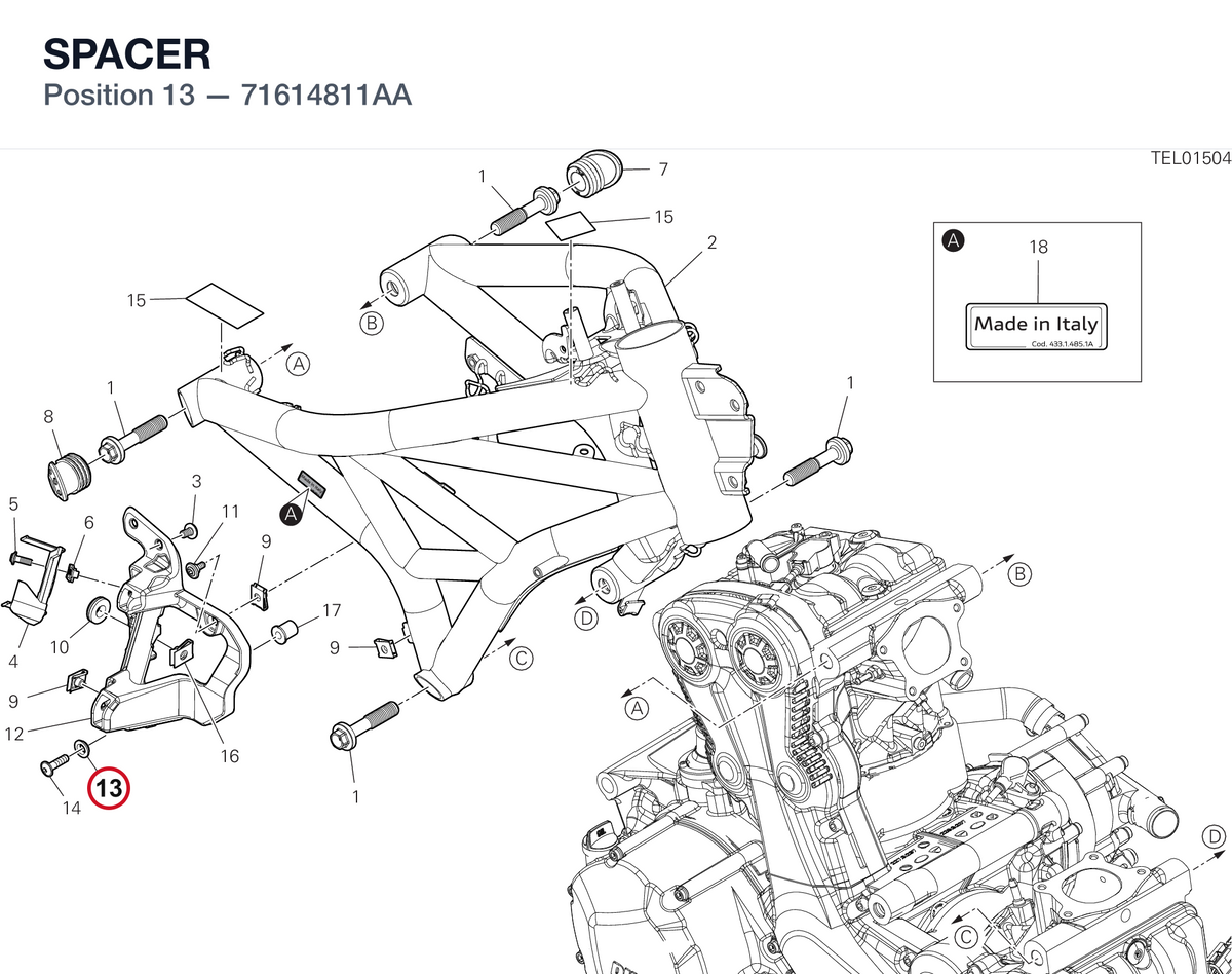 SPACER 71614811AA diagram position