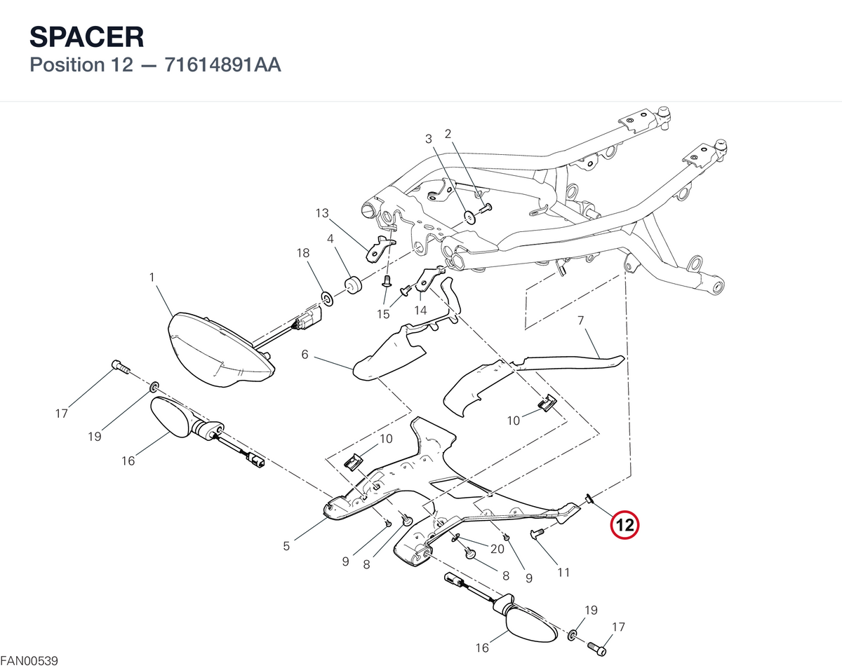 SPACER 71614891AA diagram position