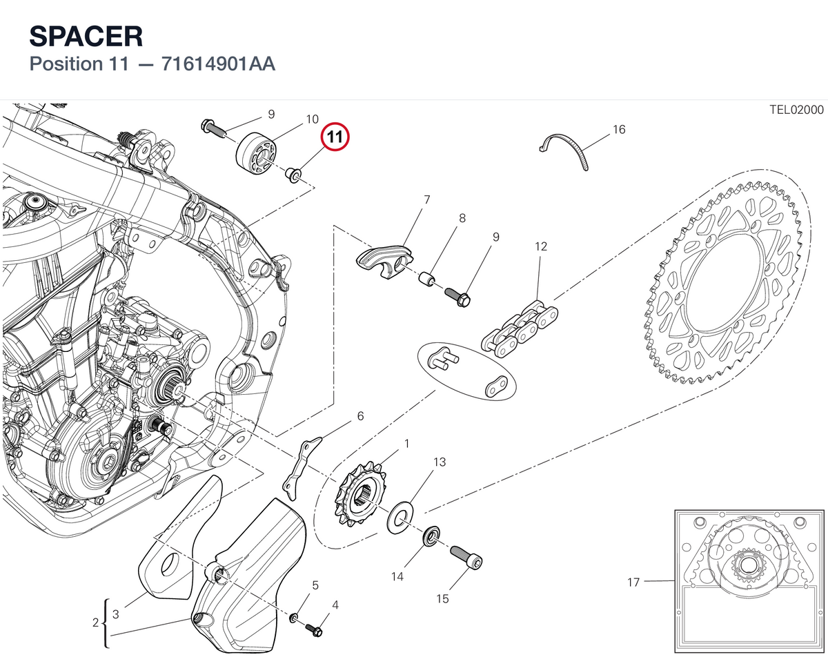 SPACER 71614901AA diagram position