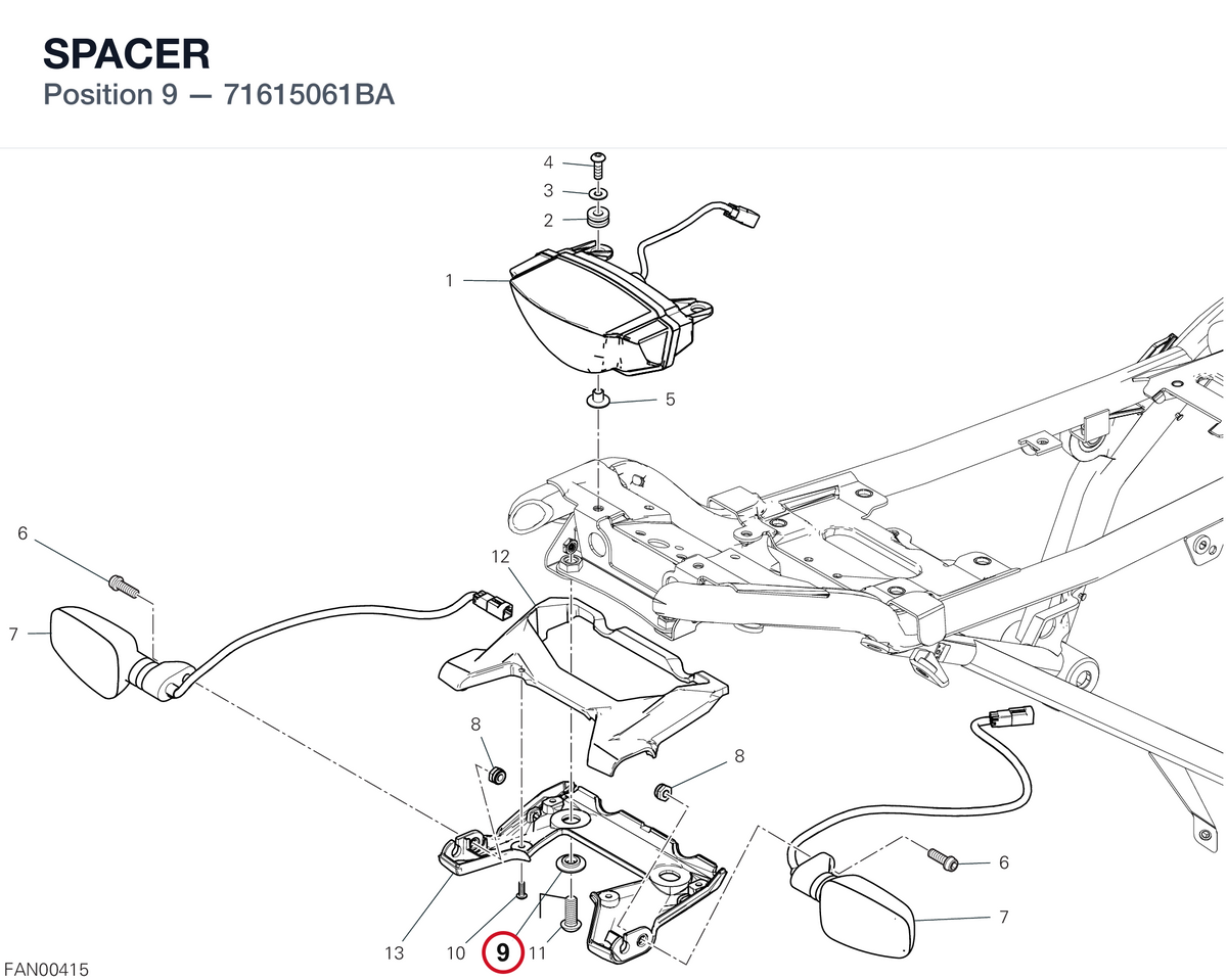 SPACER 71615061BA diagram position