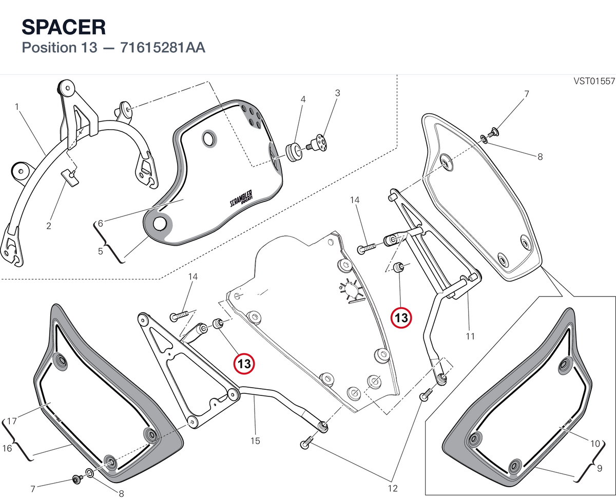 SPACER 71615281AA diagram position