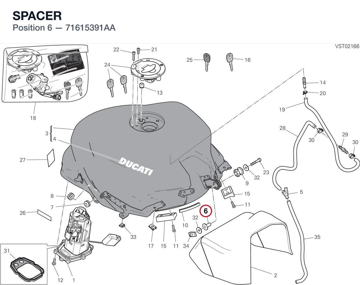 SPACER 71615391AA diagram position
