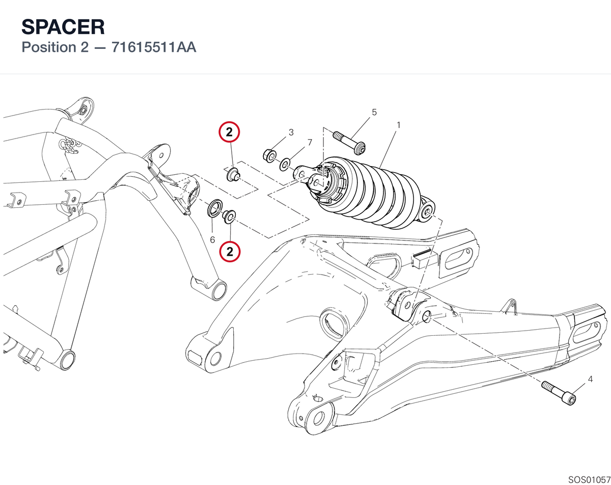 SPACER 71615511AA diagram position