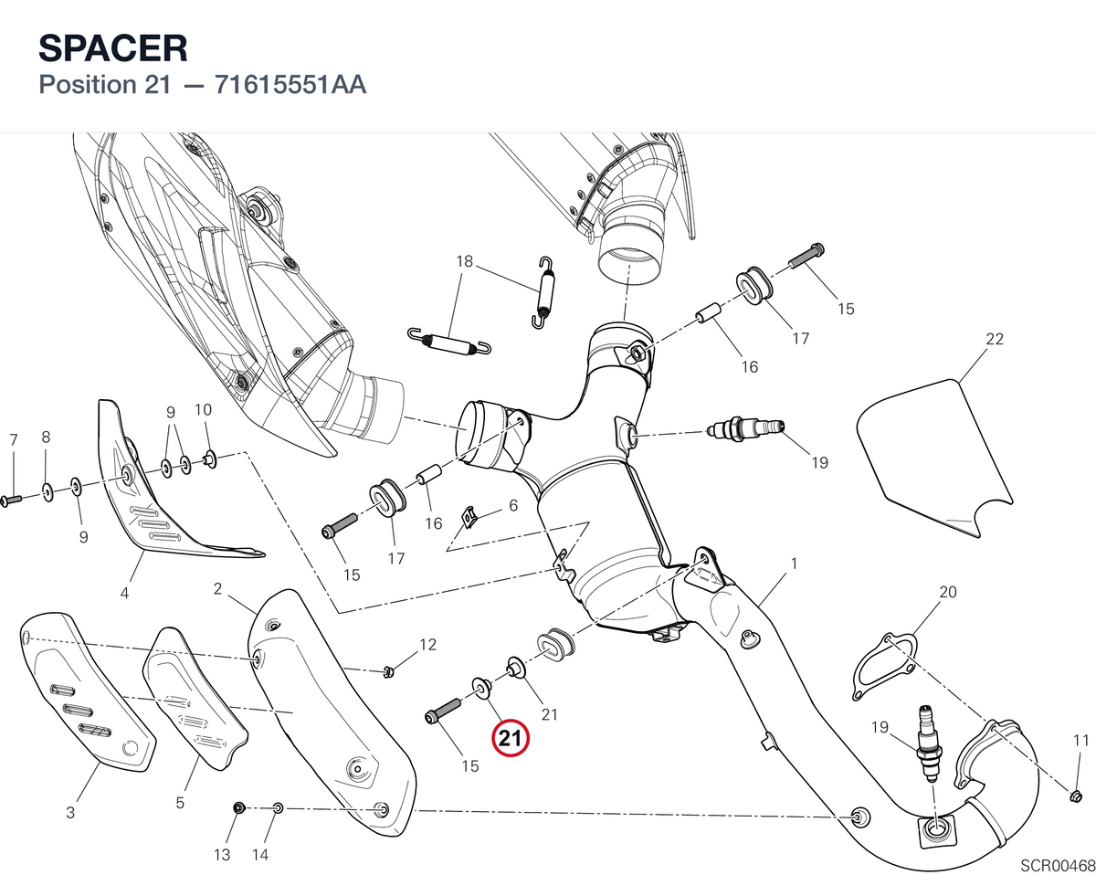SPACER 71615551AA diagram position