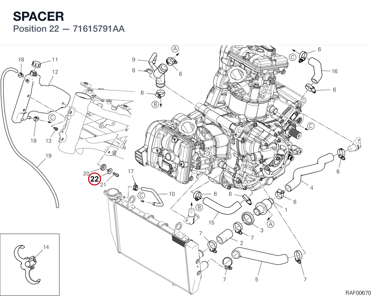 SPACER 71615791AA diagram position
