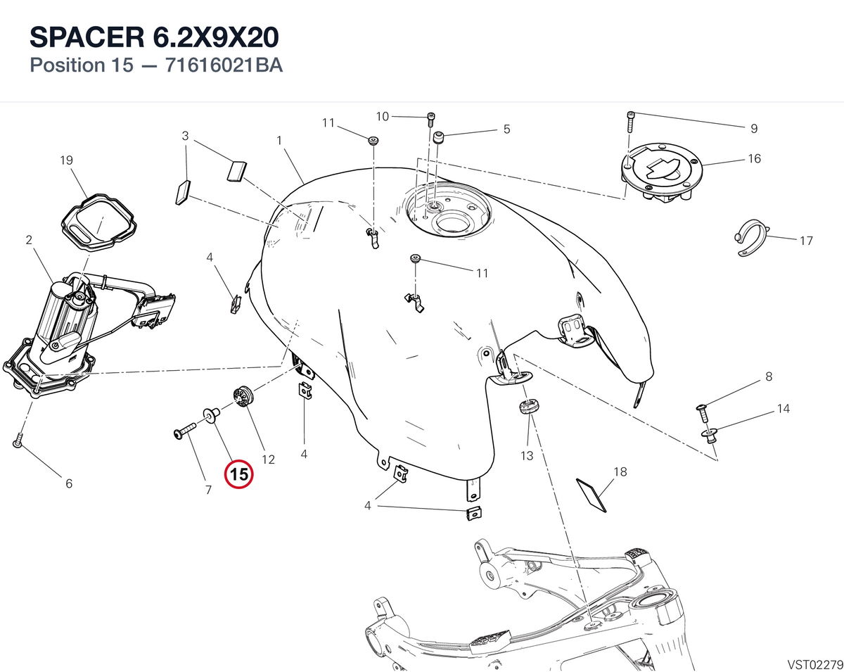 SPACER 6.2X9X20 71616021BA diagram position