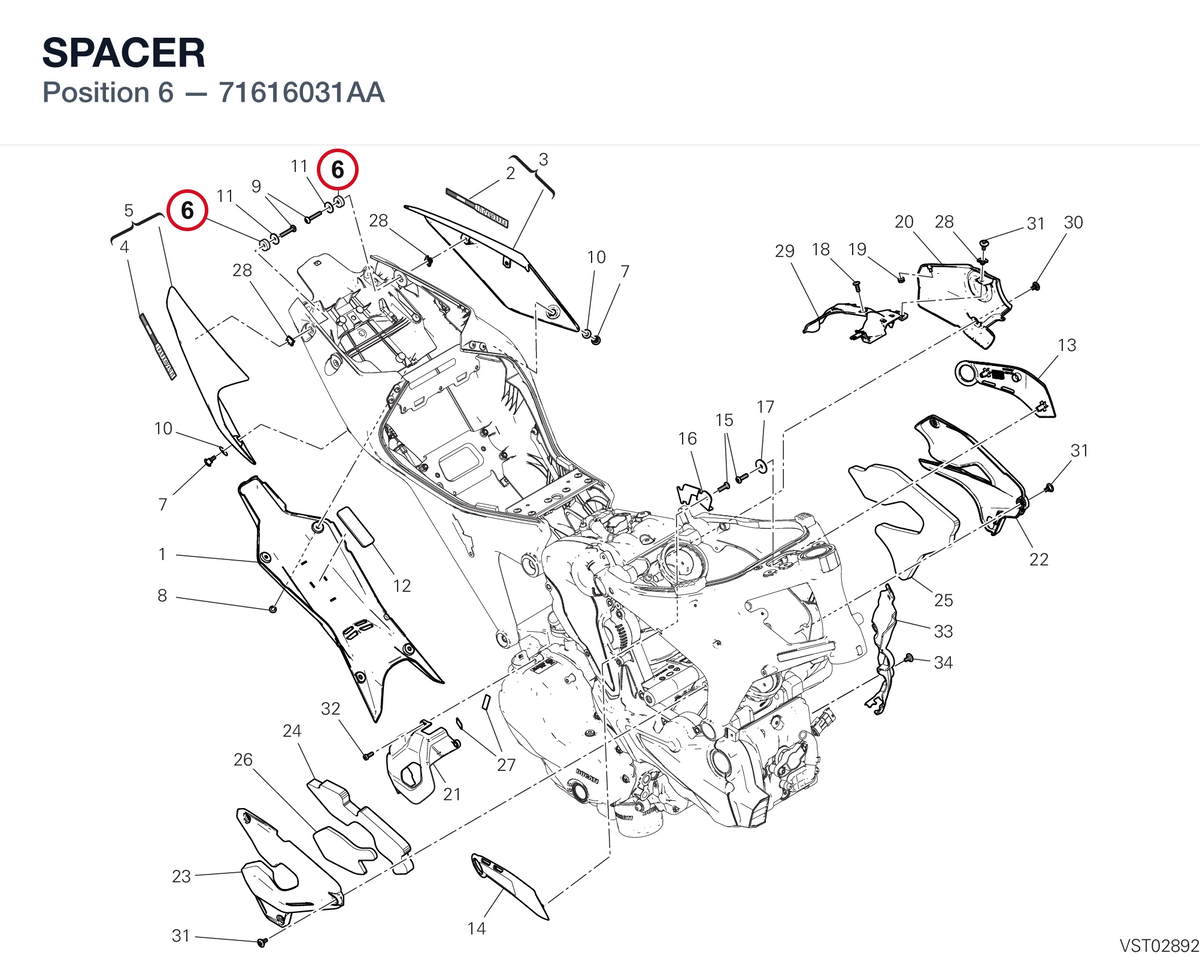SPACER 71616031AA diagram position