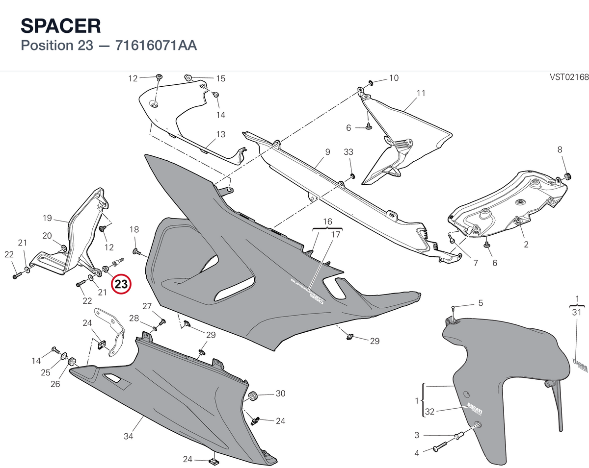SPACER 71616071AA diagram position