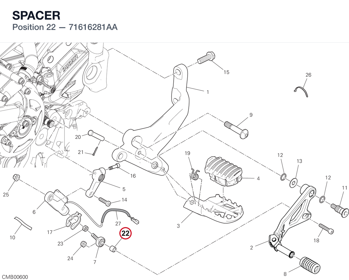 SPACER 71616281AA diagram position