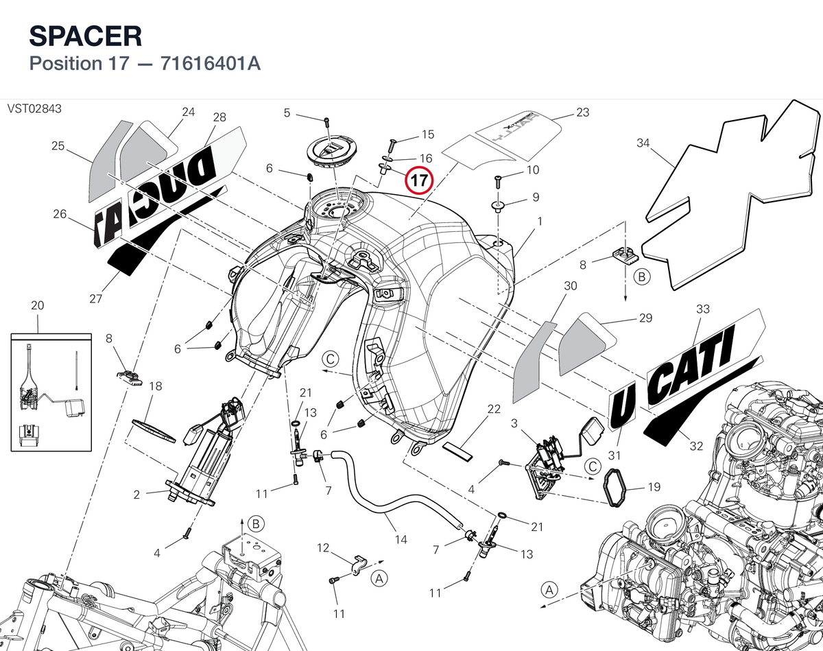 SPACER 71616401A diagram position