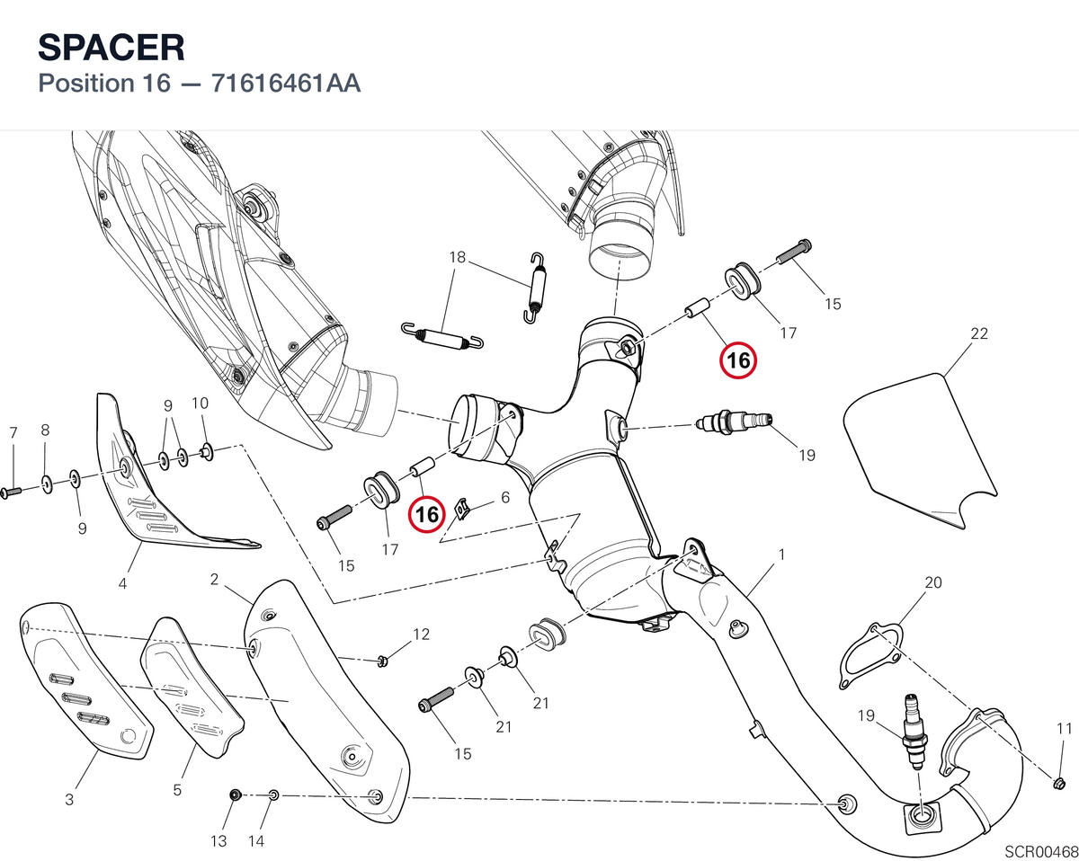 SPACER 71616461AA diagram position