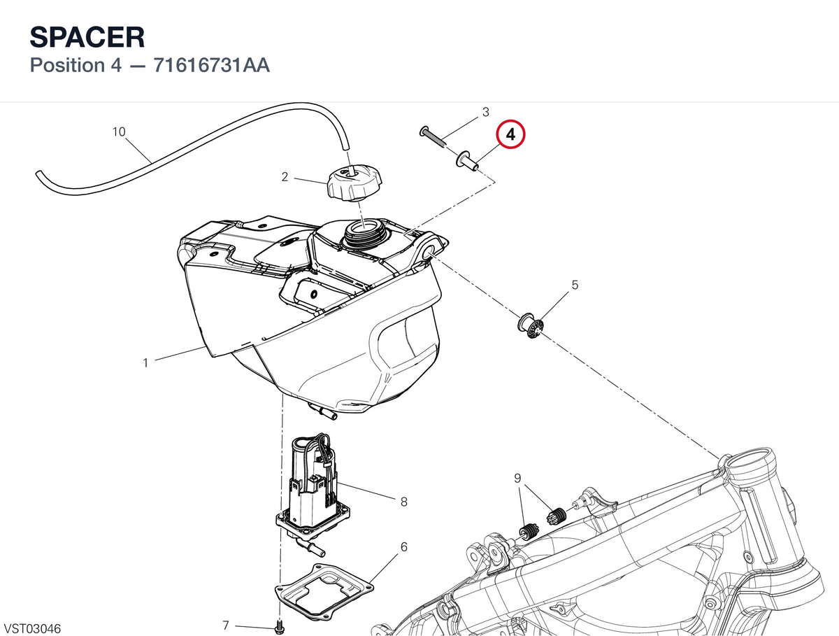 SPACER 71616731AA diagram position