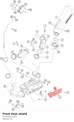 Diagram preview: Front heat shield (61705012110C1)