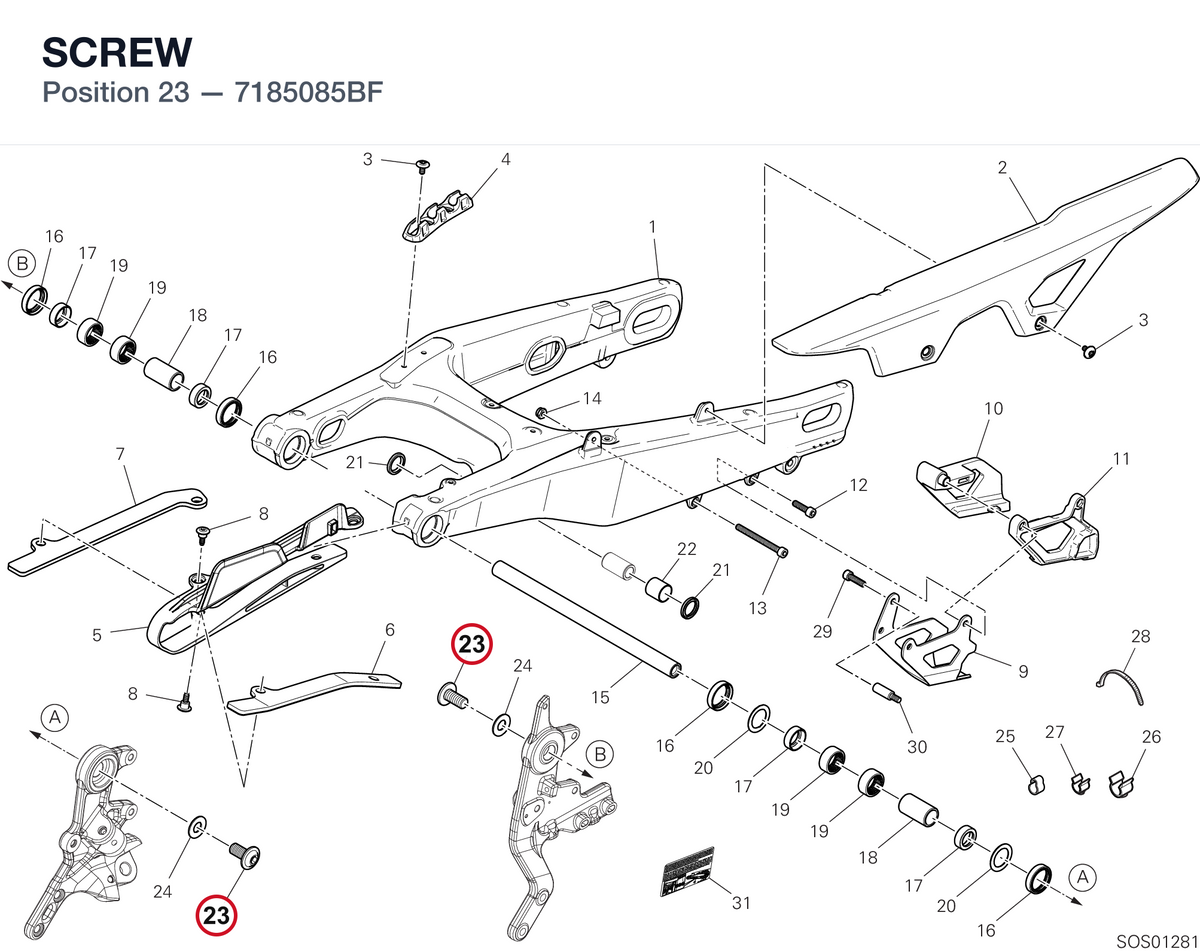 SCREW 7185085BF diagram position