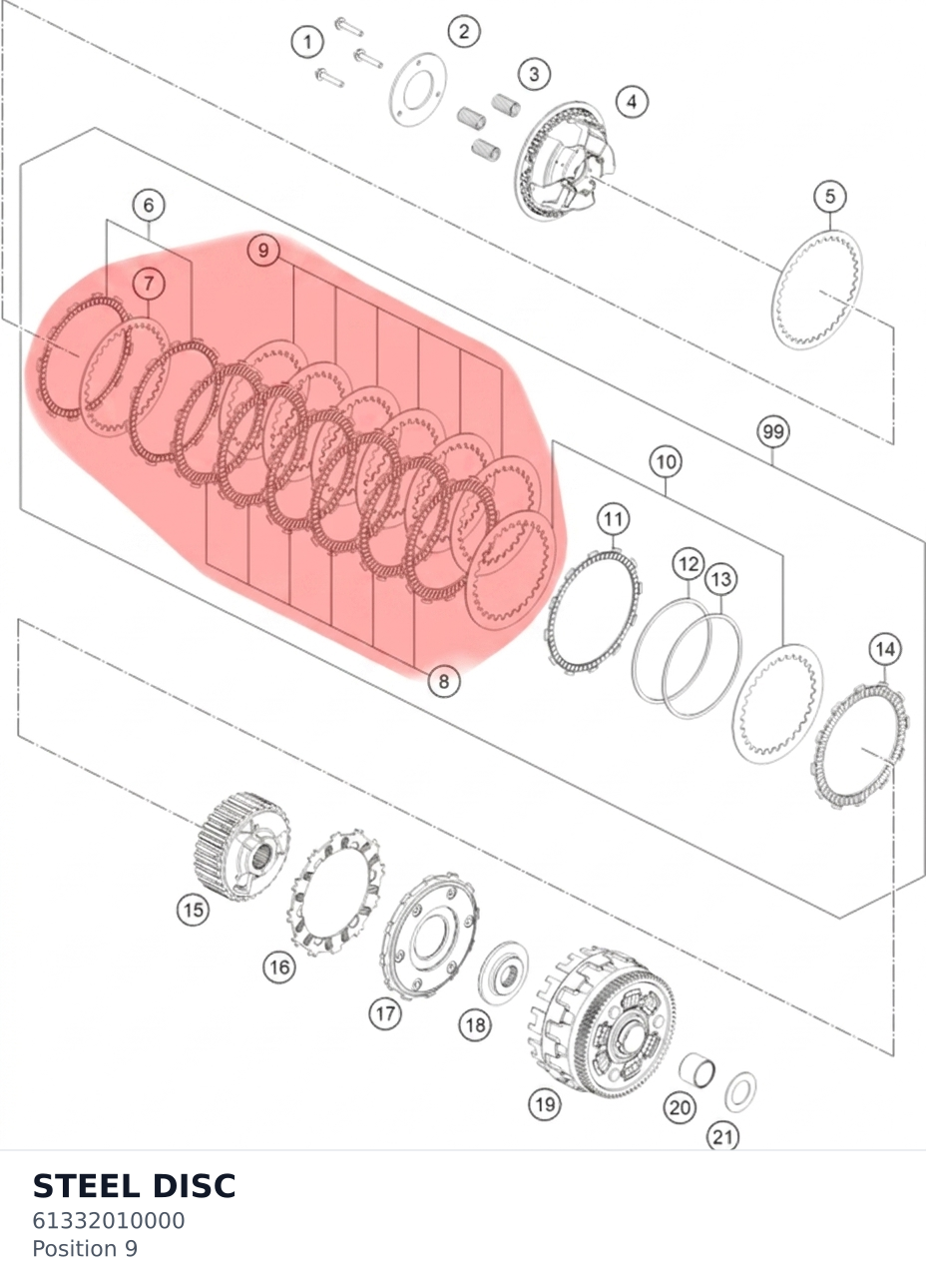 Diagram preview: STEEL DISC (61332010000)