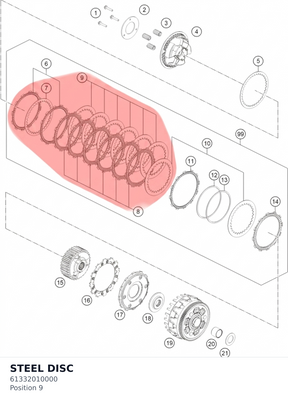 Diagram preview: STEEL DISC (61332010000)