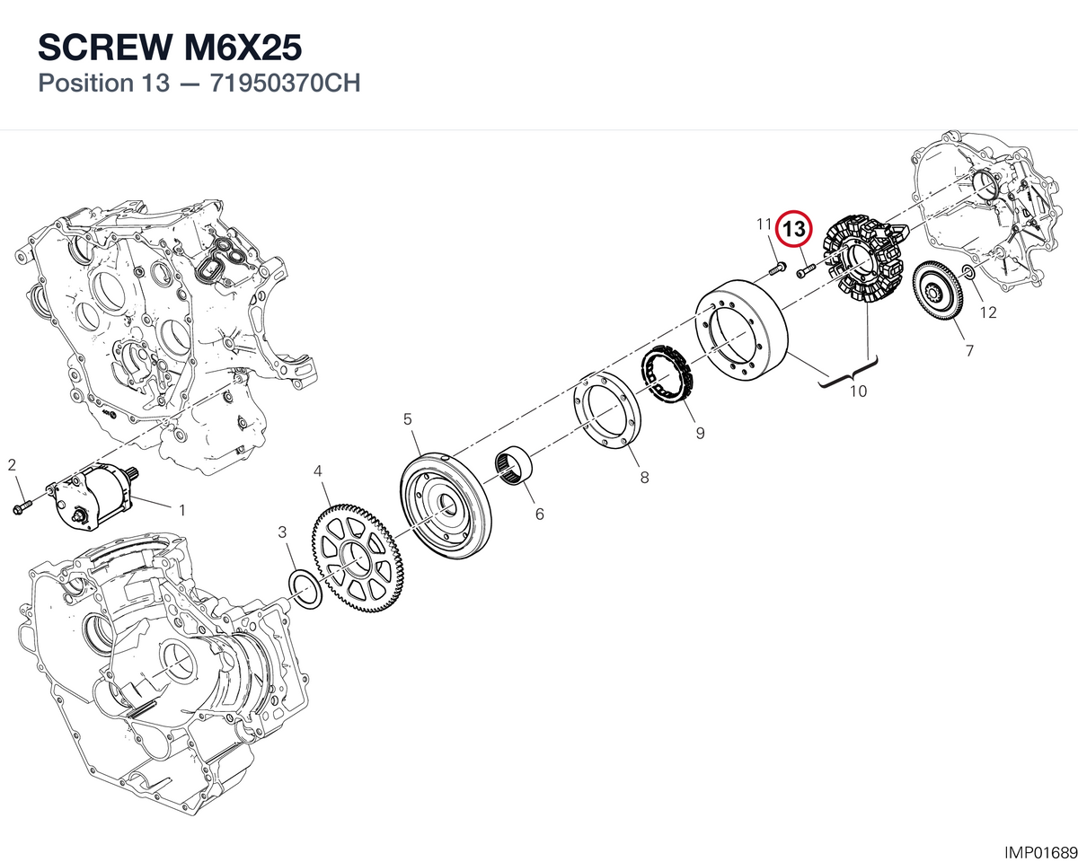 SCREW M6X25 71950370CH diagram position