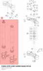 Diagram preview: FORK KTM 1290 SUPER DUKE MY24 (A624C122X407000)