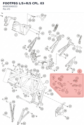 Diagram preview: FOOTPEG L/S+R/S CPL. 03 (60003040033)